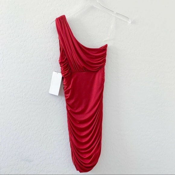 Emerald Sundae Red One Shoulder Mini Dress NWOT - Picture 2 of 3